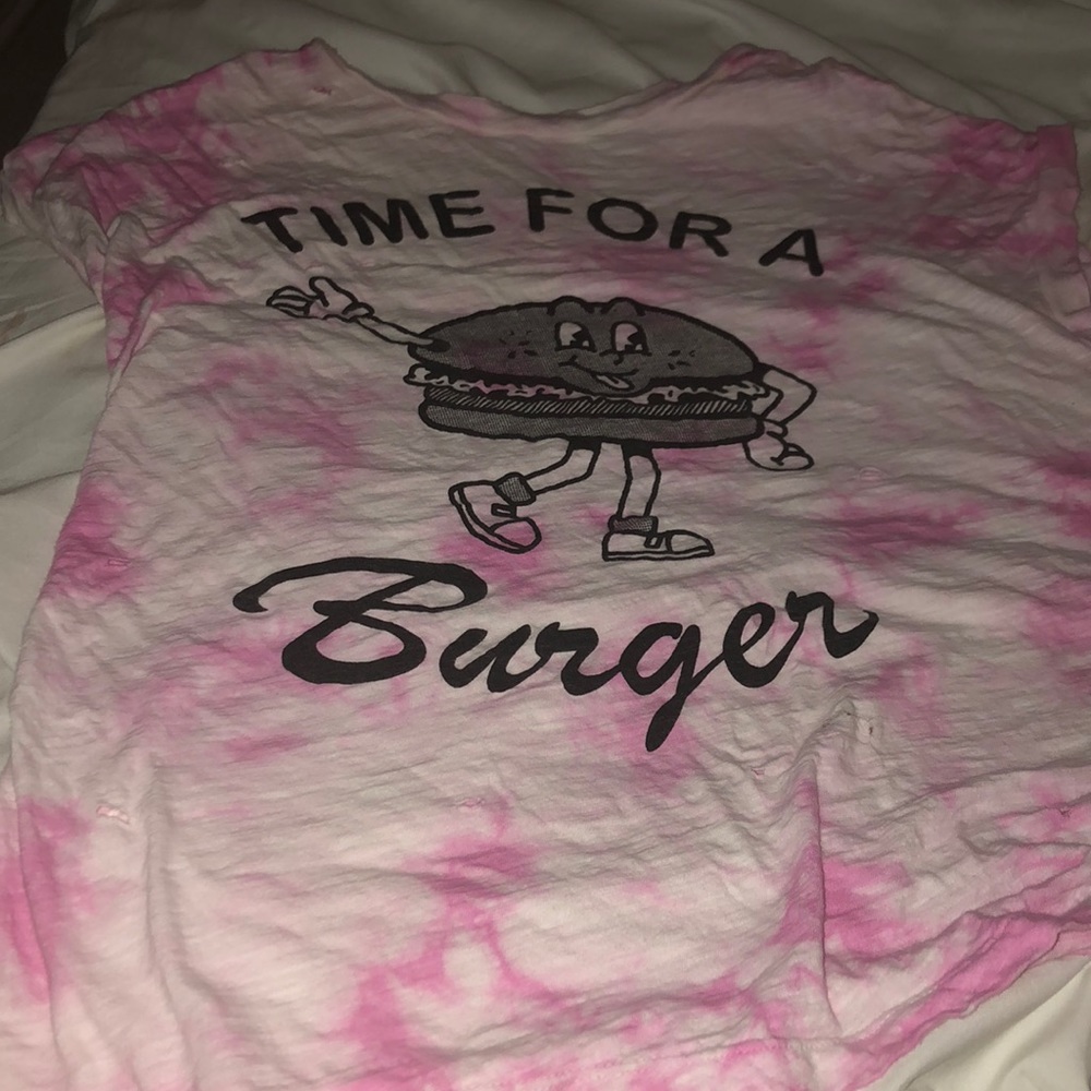 Forever 21 Time For Burgers Ripped Shirt